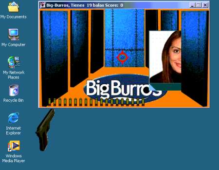 El juego es una especie de polgono de tiro. El logo de "Big Brothers" ha sido cambiado por otro que dice "Big Burros".