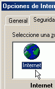 Seleccione la zona "Internet"